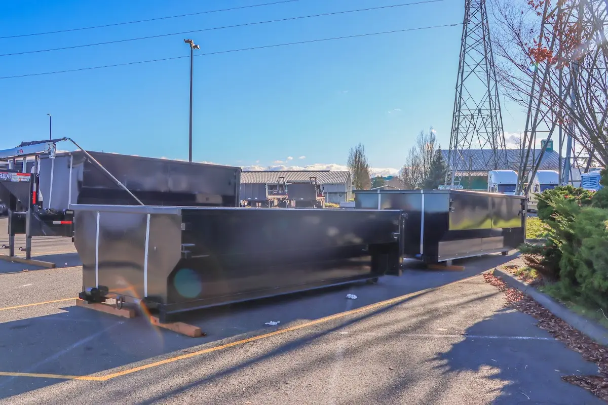 Roll-off dumpster ready for waste disposal at job site for Commercial Dumpster Rental in Sulphur